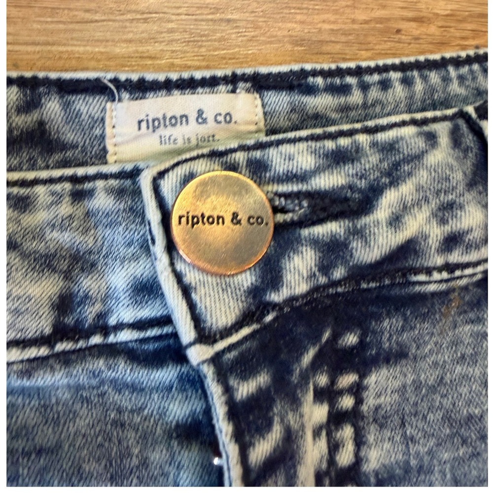 Ripton Superlite Jeans 30x28  Acid Wash Relaxed Straight Raw Hem - Picture 4 of 8
